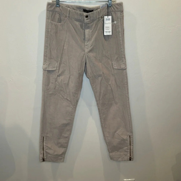 MARC CAIN SPORT CARGO WOMENS ZIPPER AT ANKLE VELVET MICRO CORDURY NEW WITH TAGS - Picture 4 of 14